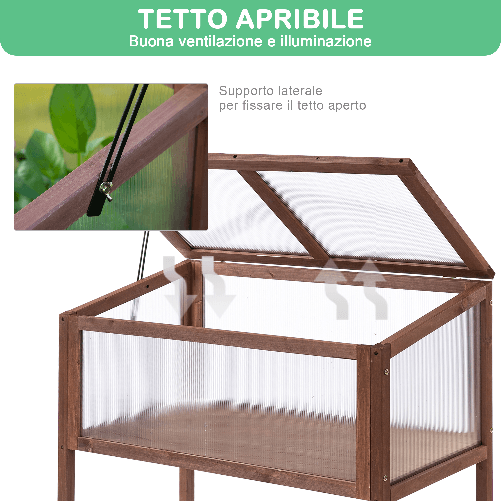 Outsunny-Mini-Serra-da-Giardino-Rialzata-in-Legno-e-Policarbonato-con-Tetto-Apribile-90x50x93cm