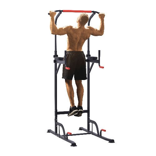 HOMCOM-Barra-per-Trazioni-Power-Tower-Stazione-Fitness-Multifunzione-181-229cm