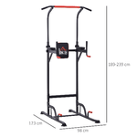 HOMCOM-Barra-per-Trazioni-Power-Tower-Stazione-Fitness-Multifunzione-181-229cm