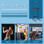 HOMCOM-Barra-per-Trazioni-Power-Tower-Stazione-Fitness-Multifunzione-181-229cm