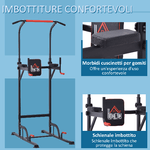 HOMCOM-Barra-per-Trazioni-Power-Tower-Stazione-Fitness-Multifunzione-181-229cm