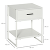 HOMCOM-Comodino-Moderno-con-Cassetto-e-Ripiano-Aperto-Comodino-Camera-da-Letto-Piccolo-in-Truciolato-e-Acciaio-45x40x60cm-Bianco