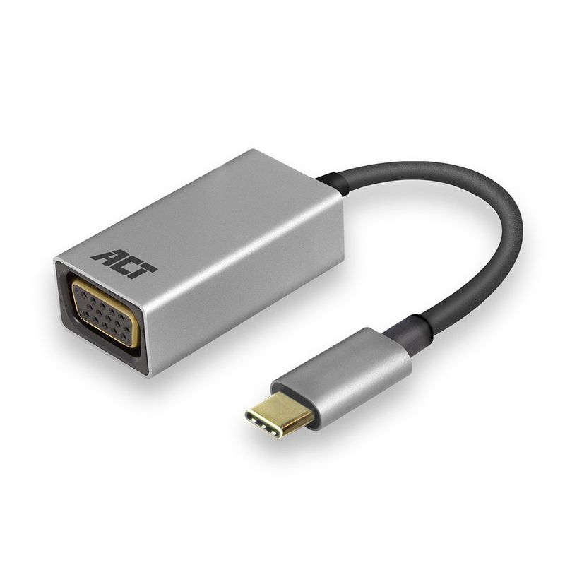 Adattatore-femmina-ACT-AC7000-da-USB-C-a-VGA-lunghezza-cavo-015-m-custodia-in-alluminio