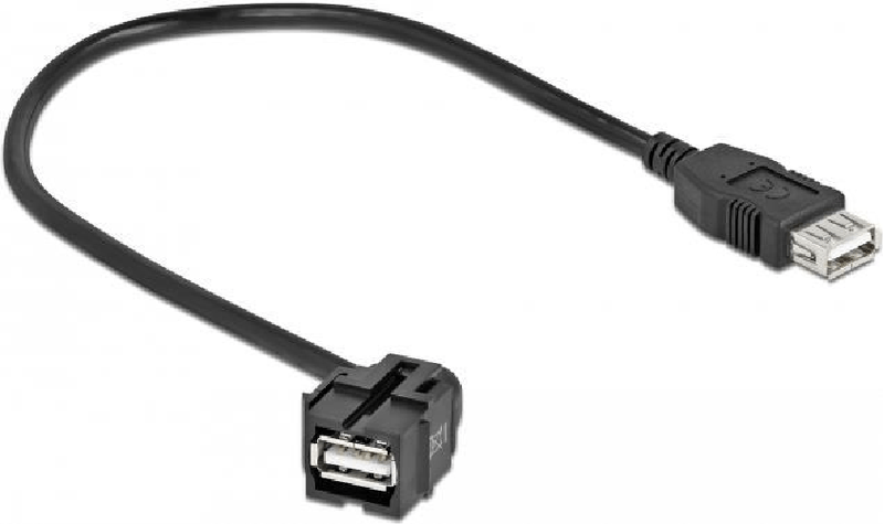 Delock---USB-Kabel---USB--W--gewinkelt-bis-USB-Typ-A--W----USB2.0---30cm---Schwarz--86870-