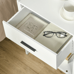 HOMCOM-Comodino-Moderno-con-Cassetto-e-Ripiano-Aperto-Comodino-Camera-da-Letto-Piccolo-in-Truciolato-e-Acciaio-45x40x60cm-Bianco