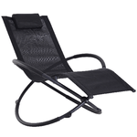 Outsunny Sedia a Dondolo Design Moderno per Interni ed Esterni Texteline 154x80x84cm Nero