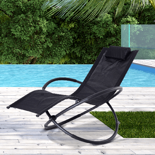 Outsunny-Sedia-a-Dondolo-Design-Moderno-per-Interni-ed-Esterni-Texteline-154x80x84cm-Nero