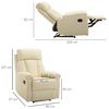 HOMCOM-Poltrona-Relax-Reclinabile-Imbottita-Ergonomica-con-Poggiapiedi-Similpelle-80-x-97-x-107cm-Crema
