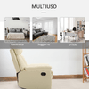 HOMCOM-Poltrona-Relax-Reclinabile-Imbottita-Ergonomica-con-Poggiapiedi-Similpelle-80-x-97-x-107cm-Crema