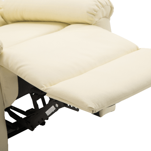 HOMCOM-Poltrona-Relax-Reclinabile-Imbottita-Ergonomica-con-Poggiapiedi-Similpelle-80-x-97-x-107cm-Crema