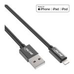 InLine Cavo USB Lightning per iPad, iPhone, iPod, nero, tessuto, 1m