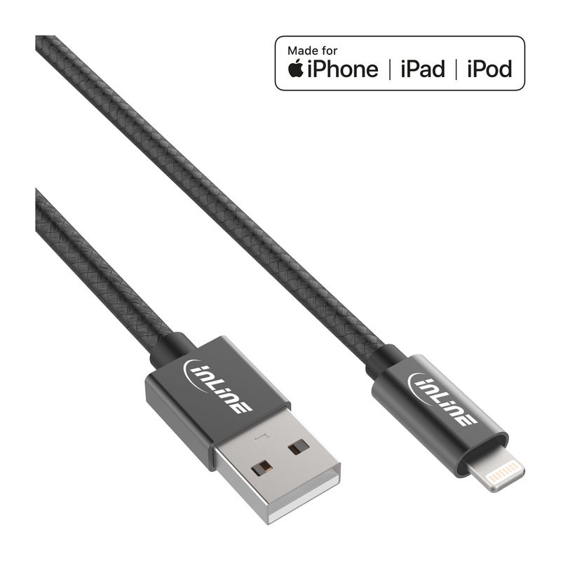 Cavo-USB-Lightning---nero-alluminio---1m-certificato-MFi