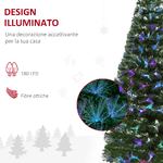 HOMCOM-Albero-di-Natale-150cm-con-180-Luci-a-LED-e-Fibre-Ottiche-Colorate-180-Rami-in-PVC-Ignifughi-e-Base-in-Metallo