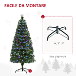 HOMCOM-Albero-di-Natale-150cm-con-180-Luci-a-LED-e-Fibre-Ottiche-Colorate-180-Rami-in-PVC-Ignifughi-e-Base-in-Metallo