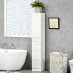 kleankin-Colonna-Bagno-con-Cassetto-e-2-Armadietti-Bianco-Lucido-30x28x170cm