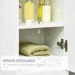 kleankin-Colonna-Bagno-con-Cassetto-e-2-Armadietti-Bianco-Lucido-30x28x170cm