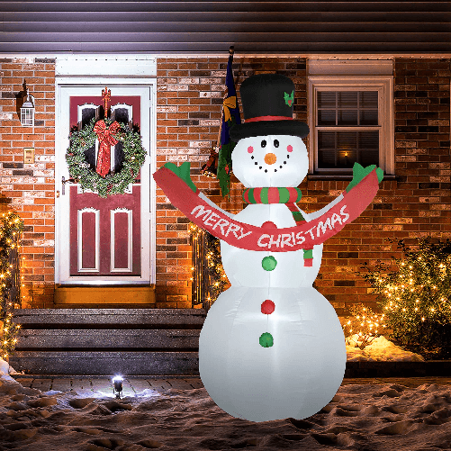 HOMCOM-Pupazzo-di-Neve-Gonfiabile-Gigante-da-Esterno-Impermeabile-con-Luci-a-LED
