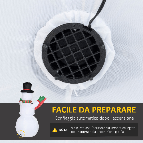 HOMCOM-Pupazzo-di-Neve-Gonfiabile-Gigante-da-Esterno-Impermeabile-con-Luci-a-LED