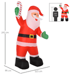 HOMCOM-Babbo-Natale-Gonfiabile-da-Esterno-243cm-Addobbi-Gionfiabili-di-Natale-Decorazione-Natalizia-con-Bastoncino-di-Zucchero-2-Luci-a-LED-Impermeabile-IP44