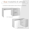 HOMCOM-Scrivania-Angolare-con-Cassetti-Estraibile-e-Scaffale-Girevole-360°-Bianca