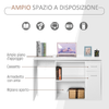 HOMCOM-Scrivania-Angolare-con-Cassetti-Estraibile-e-Scaffale-Girevole-360°-Bianca
