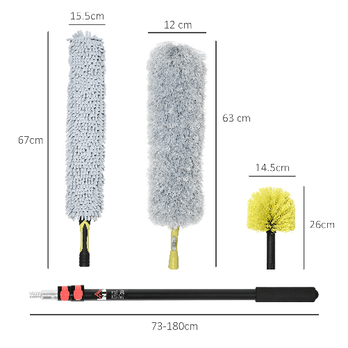 HOMCOM-Kit-per-Pulizia-della-Casa-con-Asta-Spolverino-per-Ragnatele-Spolverino-in-Microfibra-e-Spolverino-per-Ventilatore