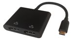 Deltaco-USBC-2DP-cavo-e-adattatore-video-01-m-USB-tipo-C-2-x-DisplayPort-Nero--USB-C-MST-HUB-2x-4K-60Hz-DP-x-2-black-0.1