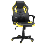 Vinsetto-Sedia-Gaming-Ergonomica-Poltrona-da-Ufficio-Girevole-con-Rotelle-in-Similpelle-Nera-e-Gialla-Altezza-Regolabile