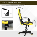 Vinsetto-Sedia-Gaming-Ergonomica-Poltrona-da-Ufficio-Girevole-con-Rotelle-in-Similpelle-Nera-e-Gialla-Altezza-Regolabile