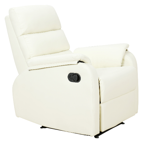HOMCOM-Poltrona-Relax-per-Interni-Reclinabile-Manualmente-con-Cuscino-Imbottito-in-Similpelle-e-Acciaio-75x82x99-cm-Crema