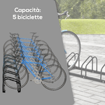 HOMCOM-Rastrelliera-Portabiciclette-Parcheggio-per-6-Biciclette-in-Acciaio-179x33x27-cm-Nero