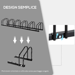 HOMCOM-Rastrelliera-Portabiciclette-Parcheggio-per-6-Biciclette-in-Acciaio-179x33x27-cm-Nero