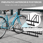 HOMCOM-Rastrelliera-Portabiciclette-Parcheggio-per-6-Biciclette-in-Acciaio-179x33x27-cm-Nero