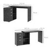 HOMCOM-Scrivania-Angololare-con-Cassettiper-PC-Scrivania-ad-Angolo-Forma-a-L-per-Ufficio-e-Casa-Ripiano-Estraibile-Nero