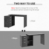 HOMCOM-Scrivania-Angololare-con-Cassettiper-PC-Scrivania-ad-Angolo-Forma-a-L-per-Ufficio-e-Casa-Ripiano-Estraibile-Nero