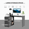 HOMCOM-Scrivania-Angololare-con-Cassettiper-PC-Scrivania-ad-Angolo-Forma-a-L-per-Ufficio-e-Casa-Ripiano-Estraibile-Nero