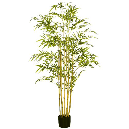 HOMCOM-Bambu-in-Vaso-Artificiale-Alto-150cm-per-Interno-ed-Esterno-Verde