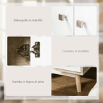 HOMCOM-Armadio-2-Ante-in-Legno-con-4-Vani-2-Cassetti-e-Appendiabiti-Color-Legno-e-Bianco-90x50x190cm