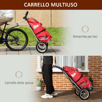 HOMCOM-Rimorchio-Bici-2-in-1-Pieghevole-e-Portatile-con-Borsa-da-Trasporto-in-Tessuto-Oxford-53x43x110-cm