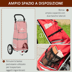 HOMCOM-Rimorchio-Bici-2-in-1-Pieghevole-e-Portatile-con-Borsa-da-Trasporto-in-Tessuto-Oxford-53x43x110-cm