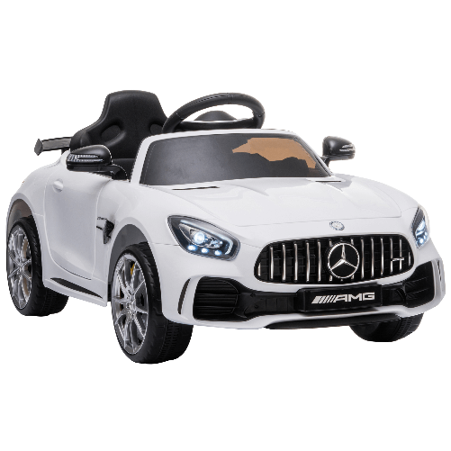 HOMCOM-Macchinina-per-Bambini-Elettrica-12V-con-Licenza-Mercedes-AMG-GTR-Velocita-3-5km-h-Telecomando-Luci-e-Suoni-Bianca