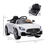 HOMCOM-Macchinina-per-Bambini-Elettrica-12V-con-Licenza-Mercedes-AMG-GTR-Velocita-3-5km-h-Telecomando-Luci-e-Suoni-Bianca