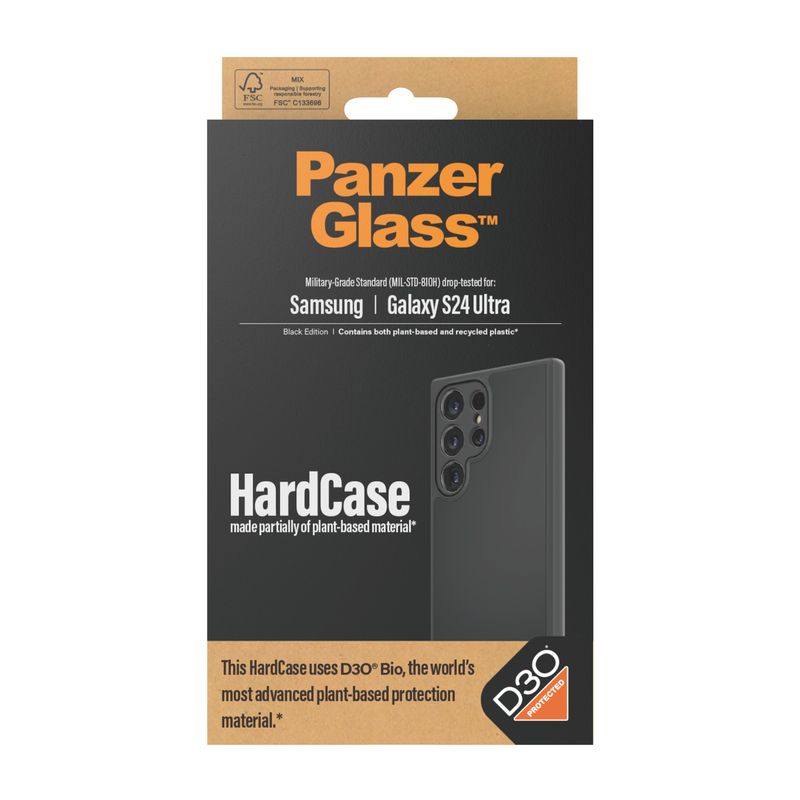 PanzerGlass-Hardcase-with-D3O-Black-custodia-per-cellulare-Cover-Trasparente--HARD-CASE-BLACK---D30-BIO-S24-ULTRA-