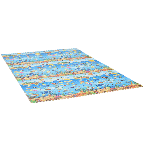 HOMCOM-Tappeto-Puzzle-per-Bambini-24-Pezzi-in-Schiuma-EVA-Impermeabile-con-Fondo-Antiscivolo-Copertura-9㎡-Multicolore