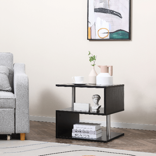 HOMCOM-Moderno-Tavolino-da-Caffe-Basso-Da-Salotto-per-Soggiorno-e-Sala-da-Pranzo-in-Legno-50x50x50-cm-Nero