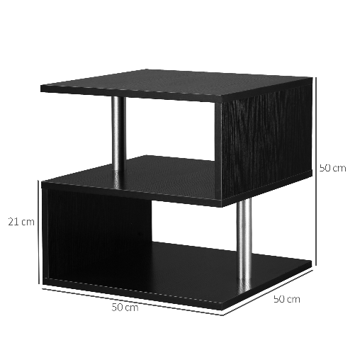 HOMCOM-Moderno-Tavolino-da-Caffe-Basso-Da-Salotto-per-Soggiorno-e-Sala-da-Pranzo-in-Legno-50x50x50-cm-Nero