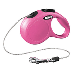 Flexi Guinzaglio avvolgibile a corda New Classic XS - Lunghezza 3 m-8 Kg Rosa