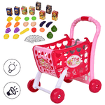 HOMCOM Carrello Giocattolo In Tre Modalità per Bambini +3 Anni con 38 Accessori Inclusi, Suoni e Luci Divertenti, Rosa