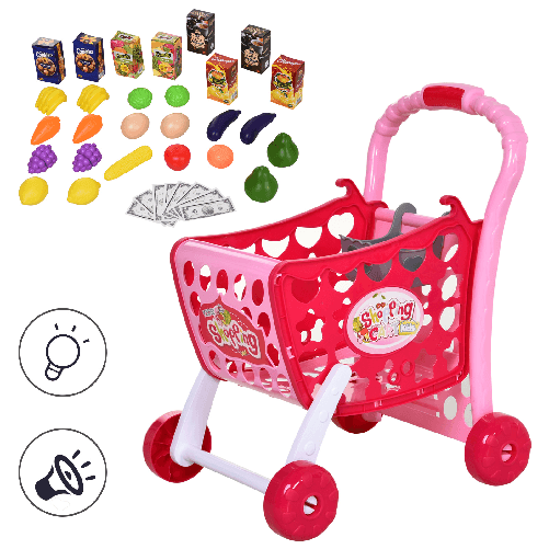 HOMCOM-Carrello-Giocattolo-In-Tre-Modalita-per-Bambini--3-Anni-con-38-Accessori-Inclusi-Suoni-e-Luci-Divertenti-Rosa