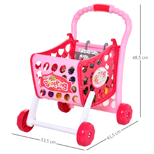 HOMCOM-Carrello-Giocattolo-In-Tre-Modalita-per-Bambini--3-Anni-con-38-Accessori-Inclusi-Suoni-e-Luci-Divertenti-Rosa